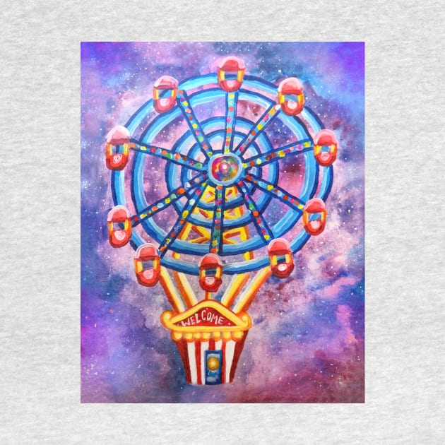 Dream Carnival Ferris Wheel Hot Air Balloon by Art by Deborah Camp